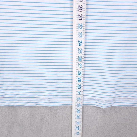 Peter Millar Polo Shirt Summer Comfort Mens XL Blue Golf Striped - Picture 10 of 11
